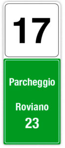 Esempio di cartello che indica il chilometro progressivo 17